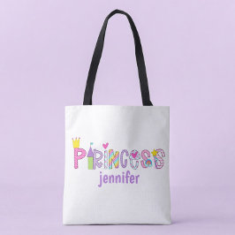 Personalisierte Prinzessin Alphabet leuchtend farb Tasche