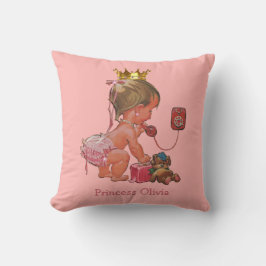 Personalisierte Prinzessin am Telefon mit Kissen