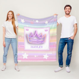 Personalisierte Prinzessin farbenfroh Fleecedecke