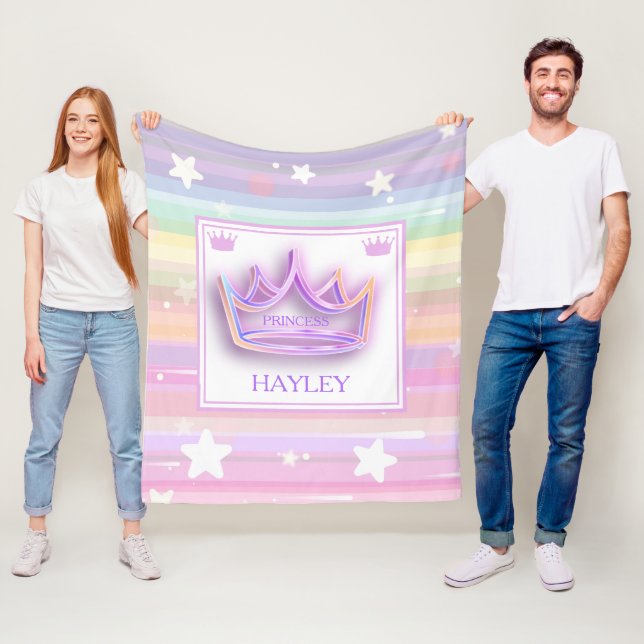 Personalisierte Prinzessin farbenfroh Fleecedecke (Beispiel)