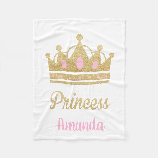 Personalisierte Prinzessin Fleece Blanket (Vorderseite)