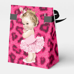 Personalisierte Prinzessin in Tutu Babydusche Leop Geschenkschachtel
