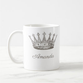 Personalisierte Prinzessin Kronplatz Tiara Kaffeetasse