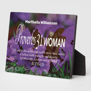 Personalisierte PROVERBS 31 FRAU Inspiration Fotoplatte