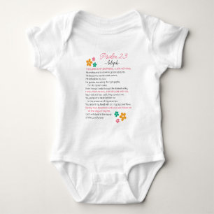 Personalisierte Psalm 23-LUT Bibel Schrift Blumen Baby Strampler