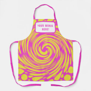 Personalisierte Psychedelic Pink und Gelbe Schürze