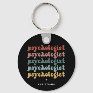 Personalisierte Psychologin Retro Psychologie Schlüsselanhänger
