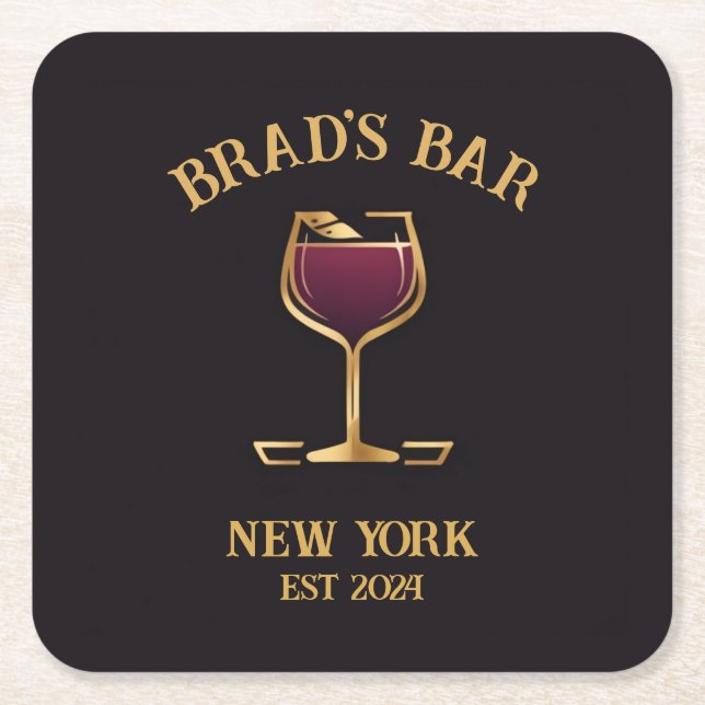 Personalisierte Pub Sign Bar Deco mit Individuelle Rechteckiger Pappuntersetzer (Vorderseite)