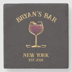 Personalisierte Pub Sign Bar Deco mit Individuelle Steinuntersetzer