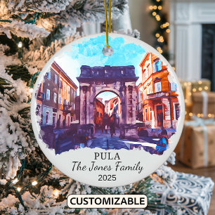 Personalisierte Pula Ornament, Kroatien Keramik Ornament