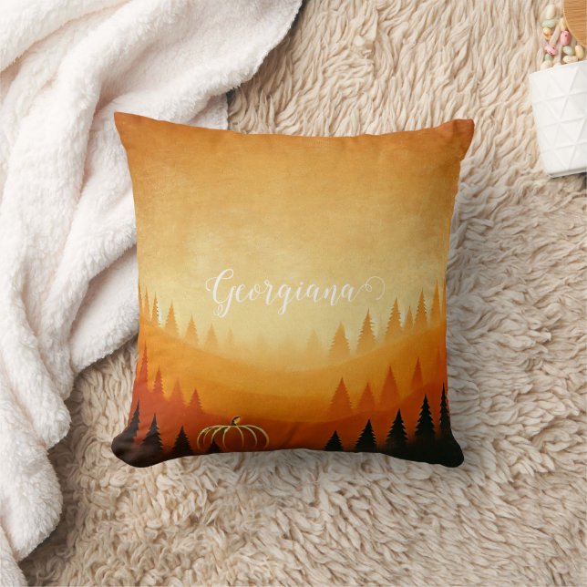 Personalisierte Pumpkin Ernte Autumnal Harvest Kissen (Decke)