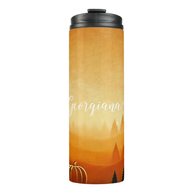 Personalisierte Pumpkin Ernte Autumnal Harvest Thermosbecher (Vorderseite)