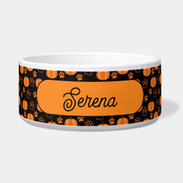 Personalisierte Pumpkins & Paws Orange und Black Napf