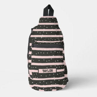 Personalisierte Punkte und Streifen Crossbody Bag