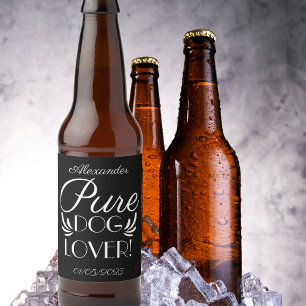 Personalisierte "Pure Dog Lover" Bierflaschenetikett