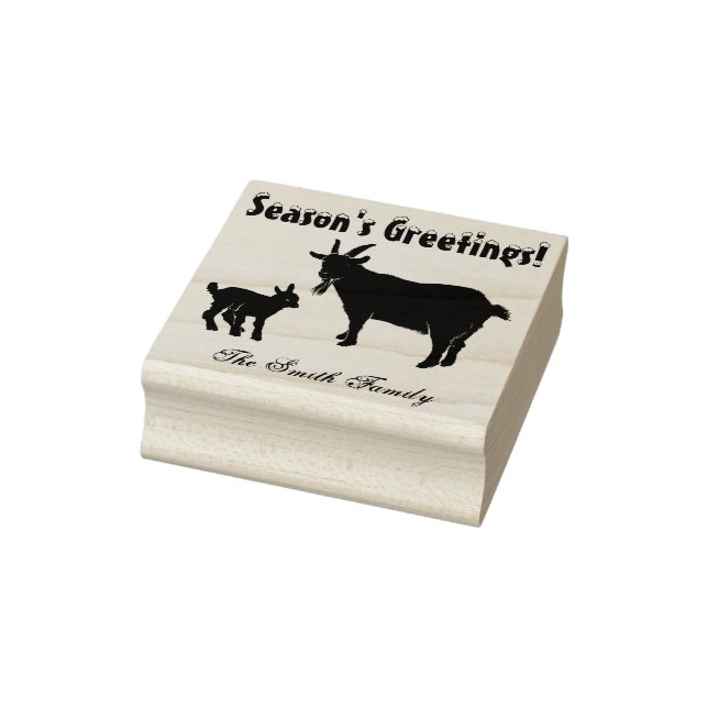 Personalisierte Pygmäe-Ziege mit Kid Farm Weihnach Gummistempel (Stempel)