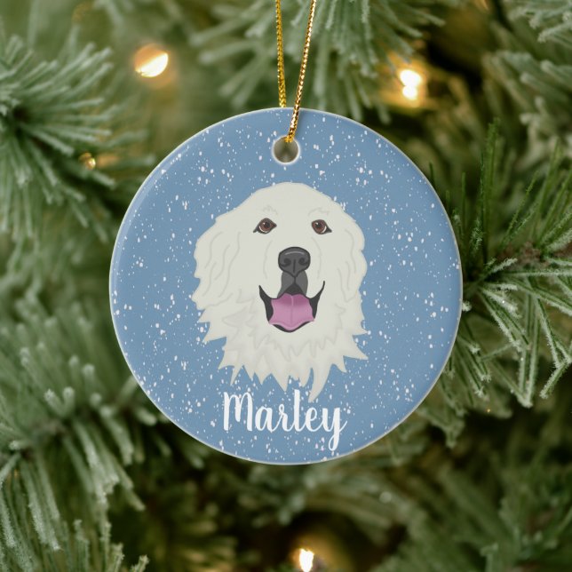 Personalisierte Pyrenäen Keramik Ornament (Baum)