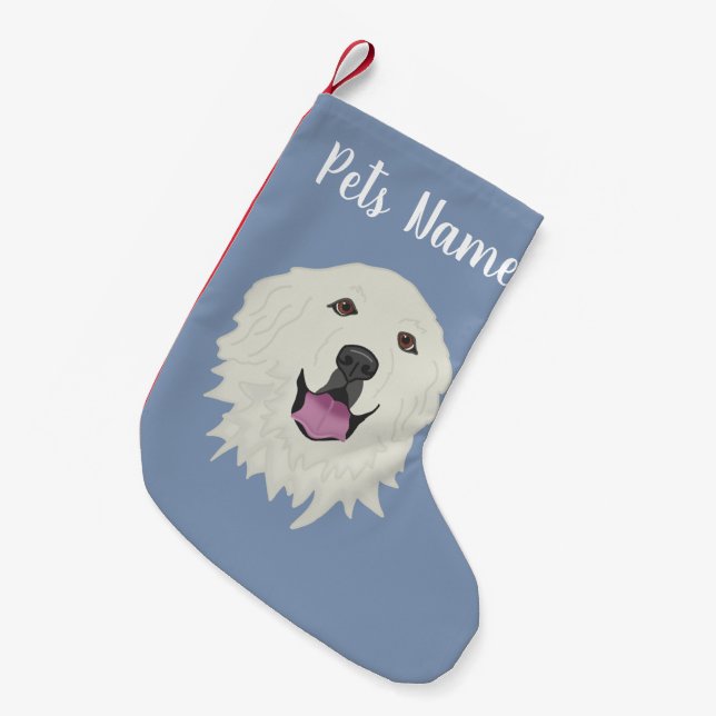 Personalisierte Pyrenäen Kleiner Weihnachtsstrumpf (Vorderansicht (hängend))