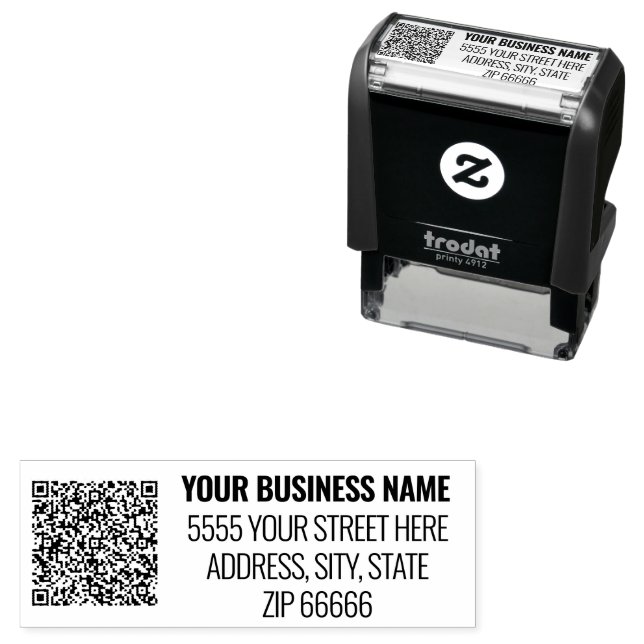 Personalisierte QR-Code-Briefmarke Permastempel (Beispiel)