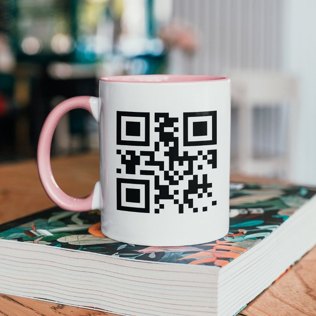 Personalisierte QR-Code-Tasse mit rosafarbenem Gri Tasse (Von Creator hochgeladen)