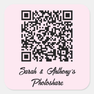 Personalisierte QR-Code-Website für Hochzeiten von Quadratischer Aufkleber