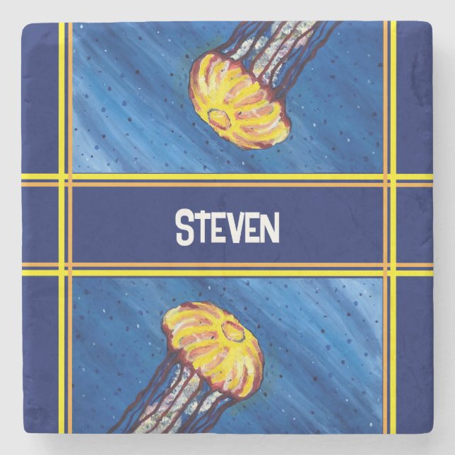 Personalisierte Quallen Steinuntersetzer (Vorderseite)