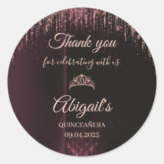 Personalisierte Quinceañera-Aufkleber | Benutzerde Runder Aufkleber