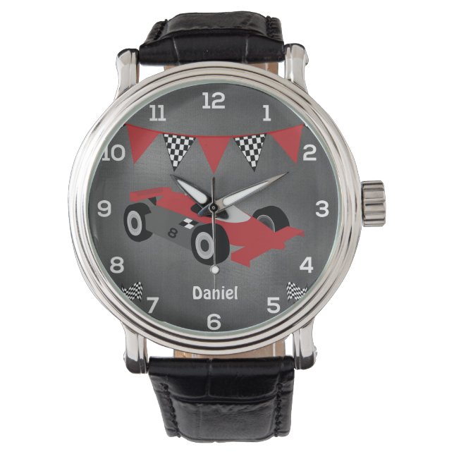 Personalisierte Race Car Watch Armbanduhr (Vorderseite)