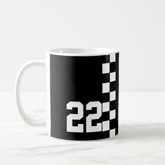 Personalisierte Racing Flag Schwarz-Weiß Kaffeetasse (Links)