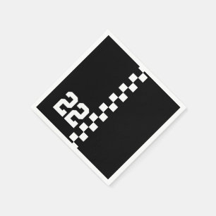 Personalisierte Racing Flag Schwarz-Weiß Serviette