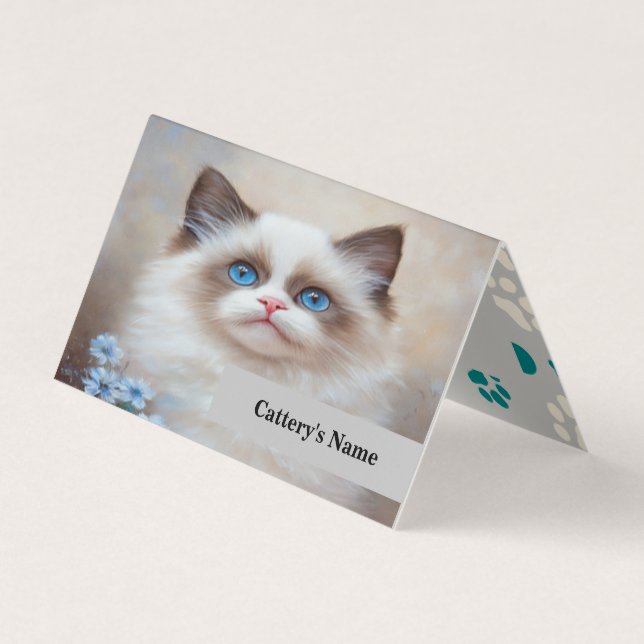 Personalisierte Ragdoll Cattery Falted Business Ca Visitenkarten (Vorderseite)