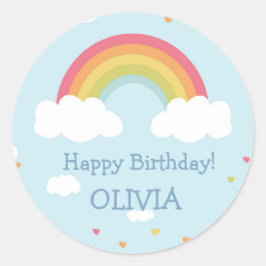 Personalisierte Rainbow Birthday Party Stickers