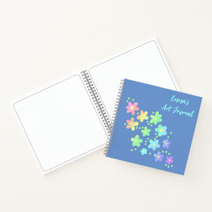 Personalisierte Rainbow-Blume Art Journal Notizbuch