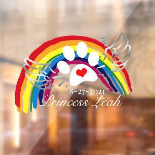 Personalisierte Rainbow Bridge Hunde Fensteraufkleber