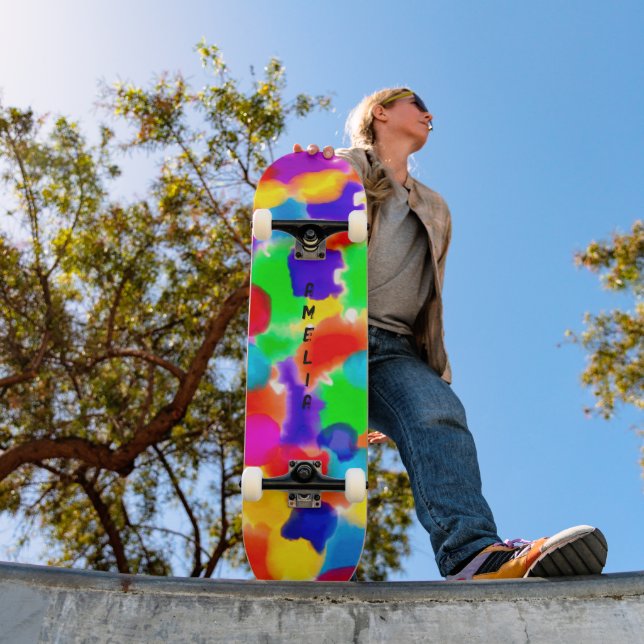 Personalisierte Rainbow Color Splash Skateboard (Außenbereich 1)