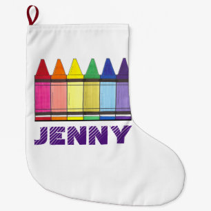 Personalisierte Rainbow Crayon Artist Prix Art Großer Weihnachtsstrumpf