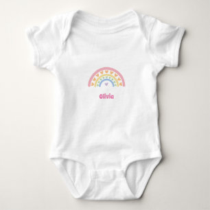 Personalisierte Rainbow Hearts Baby Strampler