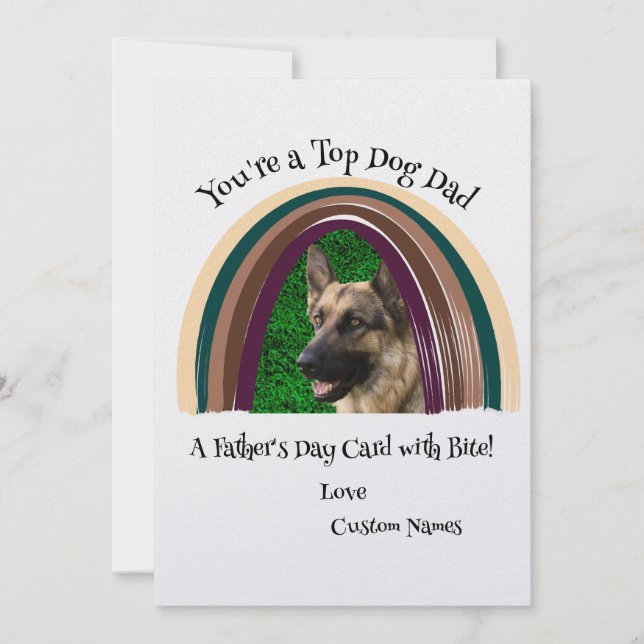 Personalisierte Rainbow Hund Foto Vatertagskarte Einladung (Vorderseite)
