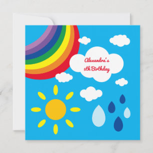 Personalisierte Rainbow Kid's Birthday Einladung
