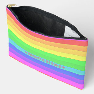 Personalisierte Rainbow Strips Ultra Pink Zubehörtasche