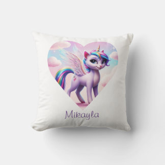 Personalisierte Rainbow Unicorn Katze Kissen