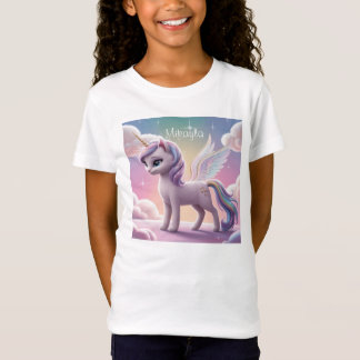Personalisierte Rainbow Unicorn Katze T-Shirt