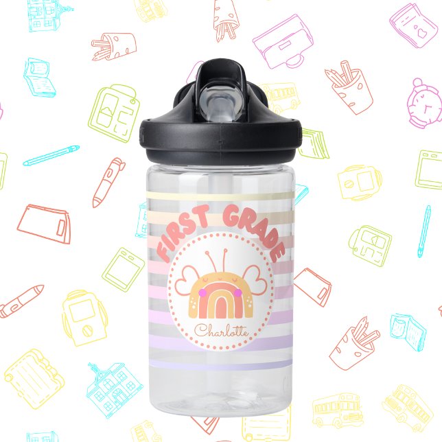 Personalisierte Rainbow-Wasserflasche Trinkflasche (Personalized First Grade Rainbow Water Bottle)