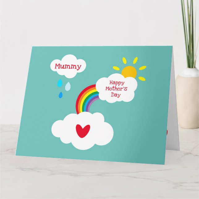 Personalisierte Rainbow-Wetterkarte der Mutter Karte (Vorderseite)