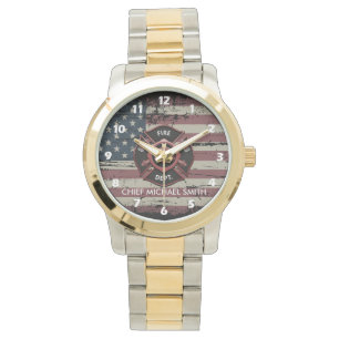 Personalisierte Rang Feuerwehrmann Amerikanische F Armbanduhr
