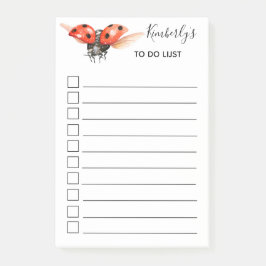 Personalisierte Red Black Ladybug To-Do-Liste Post-it Klebezettel