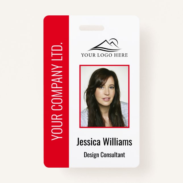 Personalisierte Red Corporate Employee Security ID Ausweis (Vorderseite)