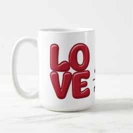 Personalisierte Red LIEBE Tasse mit Namen und Datu