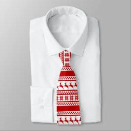 Personalisierte Red Nordic Print Rentier Krawatte