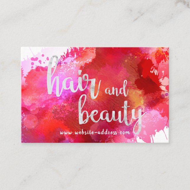 Personalisierte Red Paint Hair & Beauty Business C Visitenkarte (Vorderseite)